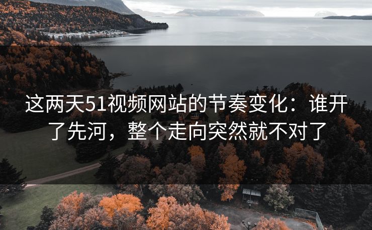 这两天51视频网站的节奏变化：谁开了先河，整个走向突然就不对了